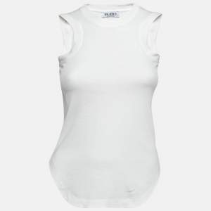 The Attico White Cotton Jersey Tank Top XXS