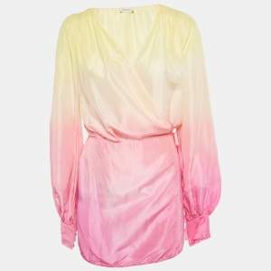 Pre Owned The Attico Multicolor Ombre Wrap Around Mini Dress S 