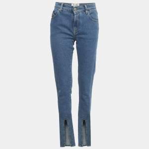 Pre Owned The Attico Blue Denim Slit Jeans S/Waist 27"