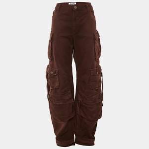 Pre Owned {"name_ar": "ذا أتيكو جينز دنيم خمري فيرن طويلة للحمولة مقاس كبير جداً خصر 34 بوصة"}