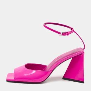 The Attico Pink Leather Ankle Strap Sandals Size 40