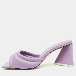 The Attico Light Purple Satin Devon Slide Sandals Size 38.5