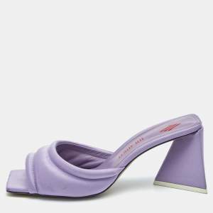 The Attico Light Purple Satin Devon Slide Sandals Size 41