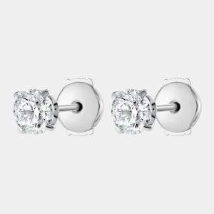 18k White Gold Classic 2.00 cts Lab Grown Diamond Stud Earrings