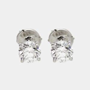 18k White Gold Classic 2.14 cts Lab Grown Diamond Stud Earrings