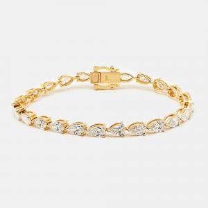 7.6 cts Pear Brilliant 18k Yellow Gold Lab Grown Diamonds Bracelet