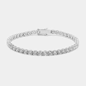 7.8 cts Round Brilliant Cut 18k White Gold Lab Grown Diamond Tennis Bracelet