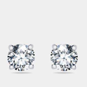 The Diamond Edit Lab Grown Diamond 2.10 cts White Gold Solitare Stud Earrings
