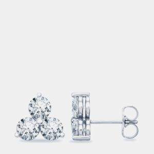 1.80 cts Round Brilliant Cut 18K White Gold Lab Grown Diamond Earrings