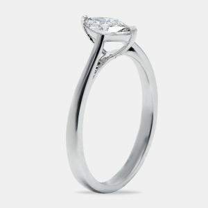 0.50 cts Marquise Cut Lab Grown Diamond 18k White Gold Ring Size 53