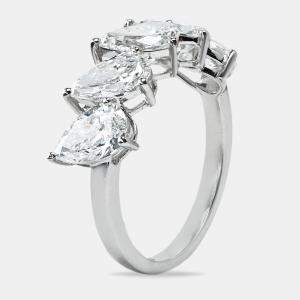 2.50 cts Pear Brilliant Cut 18k Lab Grown Diamond 18k White Gold Ring Size 53