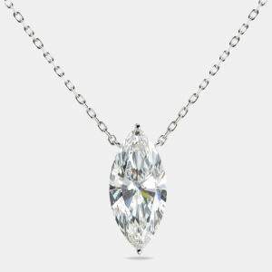 7.00 cts Marquise Briliant Lab Grown Diamond 18k White Gold Chain Necklace