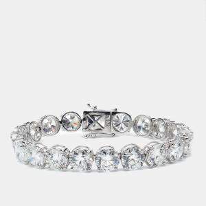 48.00 cts Round Brilliant Cut Lab Grown Diamond 18k White Gold Tennis Bracelet