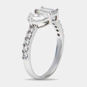 1.30 cts Lab Grown Diamond 18k White Gold Ring Size 54