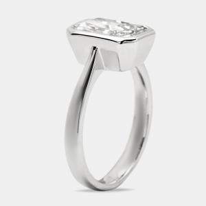 2.80 cts Radiant Cut Lab Grown Diamond 18k White Gold Ring Size 52