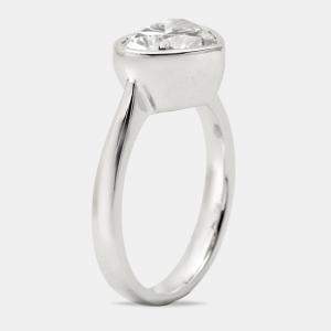 2.00 cts Heart Brilliant Cut Lab Grown Diamond 18k White Gold Ring Size 52