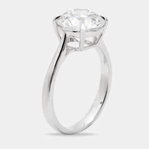 3.15 cts Round Brilliant Lab Grown Diamond 18k White Gold Ring Size 52
