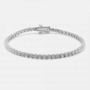 Pre Owned 5.6 cts Round Brilliant Cut 18k White Gold Lab Grown Diamonds Tennis Bracelet
