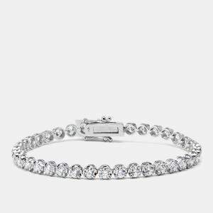 8.04 cts Round Brilliant Cut Lab Grown Diamonds 18k White Gold Tennis Bracelet
