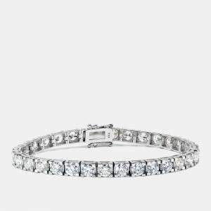 9.10 cts Round Brilliant Cut Lab Grown Diamonds 18k White Gold Tennis Bracelet