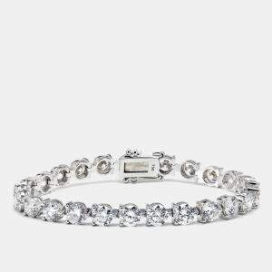 12.98 cts Round Brilliant Cut Lab Grown Diamonds 18k White Gold Tennis Bracelet