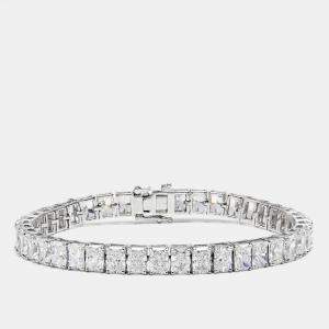 20.51 cts Radiant Cut Lab Grown Diamonds 18k White Gold Tennis Bracelet