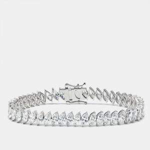 15.31 cts Marquise Brilliant Cut Lab Grown Diamonds 18k White Gold Tennis Bracelet