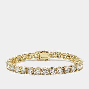 14.50 cts Round Brilliant Lab Grown Diamonds 18k Yellow Gold Tennis Bracelet