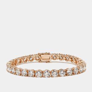14.50 cts Round Brilliant Lab Grown Diamonds 18k Rose Gold Tennis Bracelet