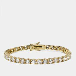 9.80 cts Round Brilliant Lab Grown Diamonds 18k Yellow Gold Tennis Bracelet