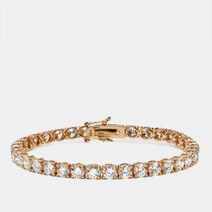 9.80 cts Round Brilliant Lab Grown Diamonds 18k Rose Gold Tennis Bracelet