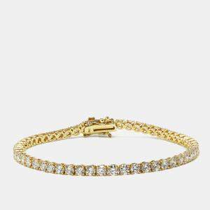 5.30 cts Round Brilliant Lab Grown Diamonds 18k Yellow Gold Tennis Bracelet