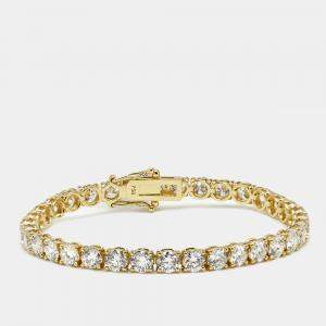 11 cts Round Brilliant Lab Grown Diamonds 18k Yellow Gold Tennis Bracelet