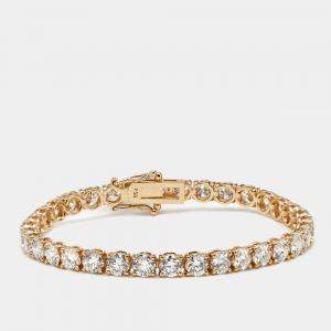11 cts Round Brilliant Lab Grown Diamonds 18k Rose Gold Tennis Bracelet