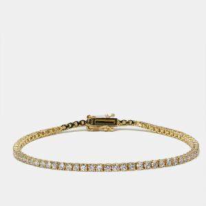 2.30 cts Round Brilliant Lab Grown Diamonds 18k Yellow Gold Tennis Bracelet