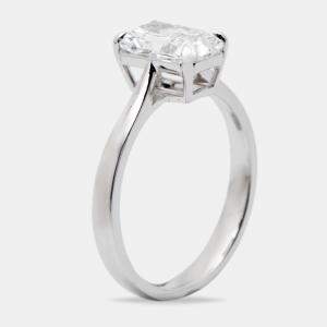 Pre Owned 1.50 cts Radiant Brilliant Cut 18k White Gold Lab Grown Diamonds Ring Size 51