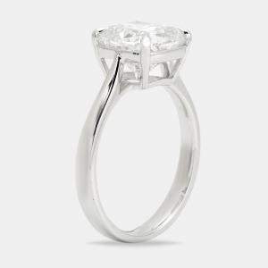 Pre Owned 3.00 cts Cushion Brilliant Lab Grown Diamond 18k White Gold Ring Size 53