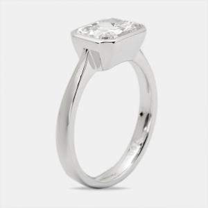 2.00 cts Radiant Cut Lab Grown Diamond 18k White Gold Ring Size 54