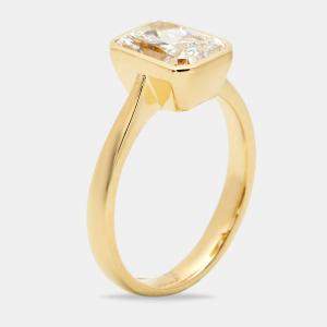 Pre Owned 2.00 cts Radiant Brilliant 18k Yellow Gold Lab Grown Diamonds Ring Size 54