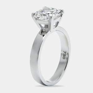 2.00 cts Princess Cut Lab Grown Diamond 18k White Gold Ring Size 54