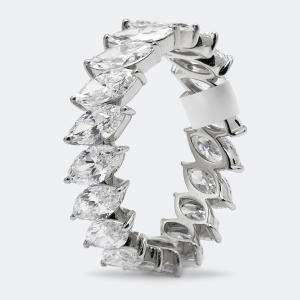 Pre Owned 3.80 cts Marquise Brilliant Lab Grown Diamond 18k White Gold Eternity Band Ring Size 53