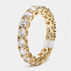 3.60 cts Round Brilliant Lab Grown Diamonds 18k Yellow Gold Eternity Band Ring Size 53