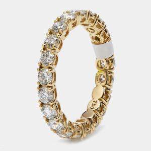 Pre Owned 2.25 cts Round Brilliant Lab Grown Diamonds 18k Yellow Gold Eternity Band Ring Size 53