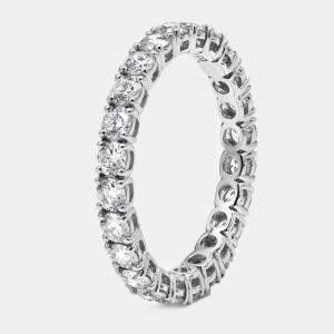 Pre Owned 1.25 cts Round Brilliant Lab Grown Diamonds 18k White Gold Eternity Band Ring Size 53