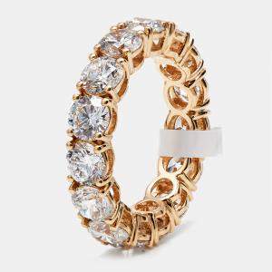 Pre Owned 6 cts Round Brilliant Lab Grown Diamonds 18k Rose Gold Eternity Band Ring Size 52