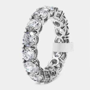 6 cts Round Brilliant Lab Grown Diamonds 18k White Gold Eternity Band Ring Size 52