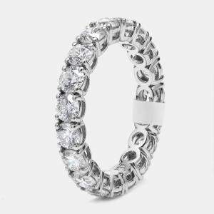 3.00 cts Round Brilliant Lab Grown Diamonds 18k White Gold Eternity Band Ring Size 52