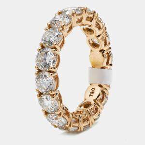 5.00 cts Round Brilliant Lab Grown Diamonds 18k Rose Gold Eternity Band Ring Size 52