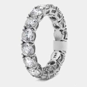 5.00 cts Round Brilliant Lab Grown Diamonds 18k White Gold Eternity Band Ring Size 52