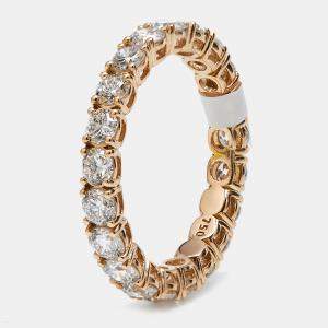 Pre Owned 2.25 cts Round Brilliant Lab Grown Diamonds 18k Rose Gold Eternity Band Ring Size 52